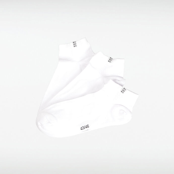 Lot 3 paires chaussettes blanc homme