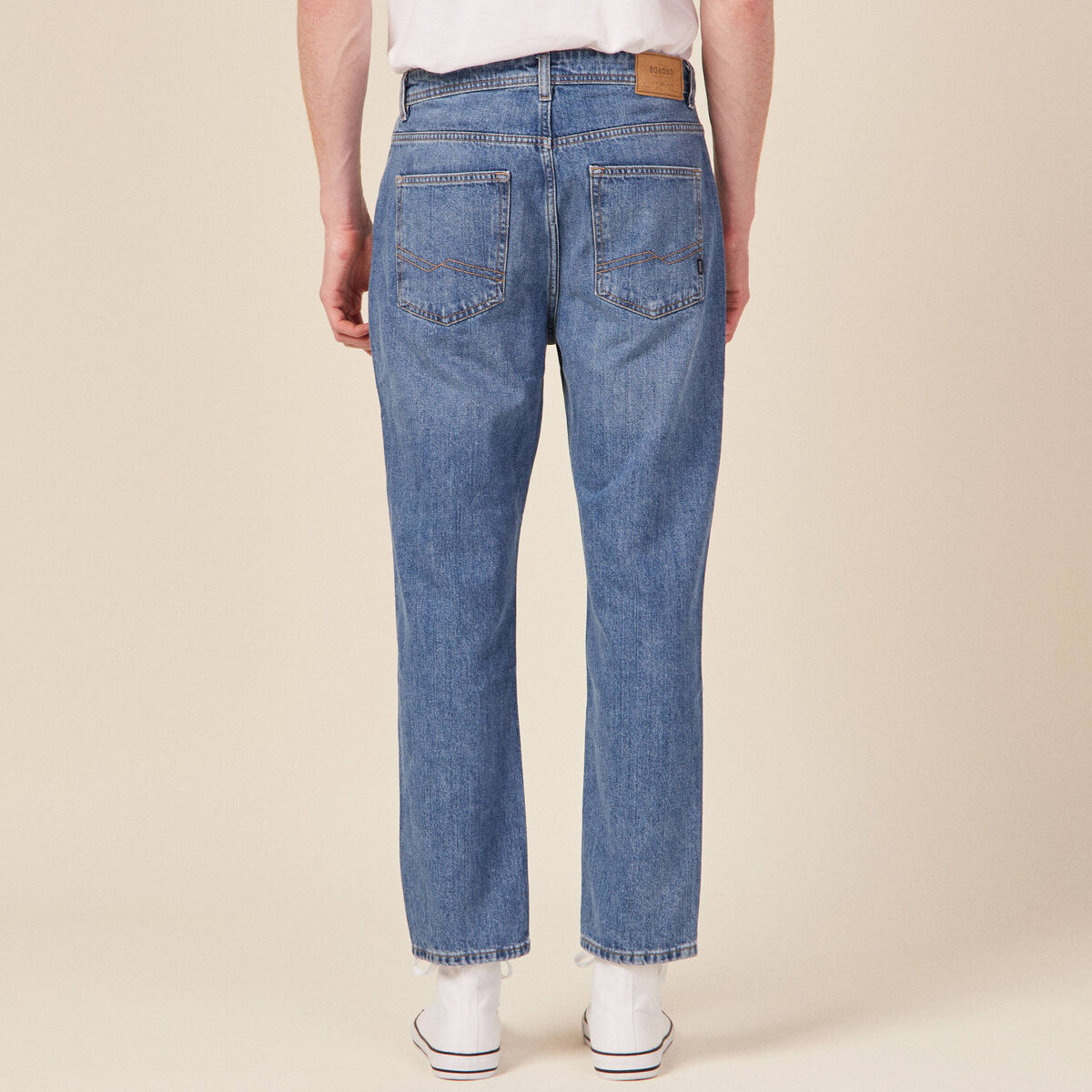 Jeans straight tapered denim used homme
