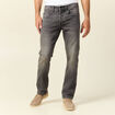 Jeans straight 5 poches denim gris homme