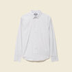 Chemise droite courte en coton gris fonc&eacute; homme