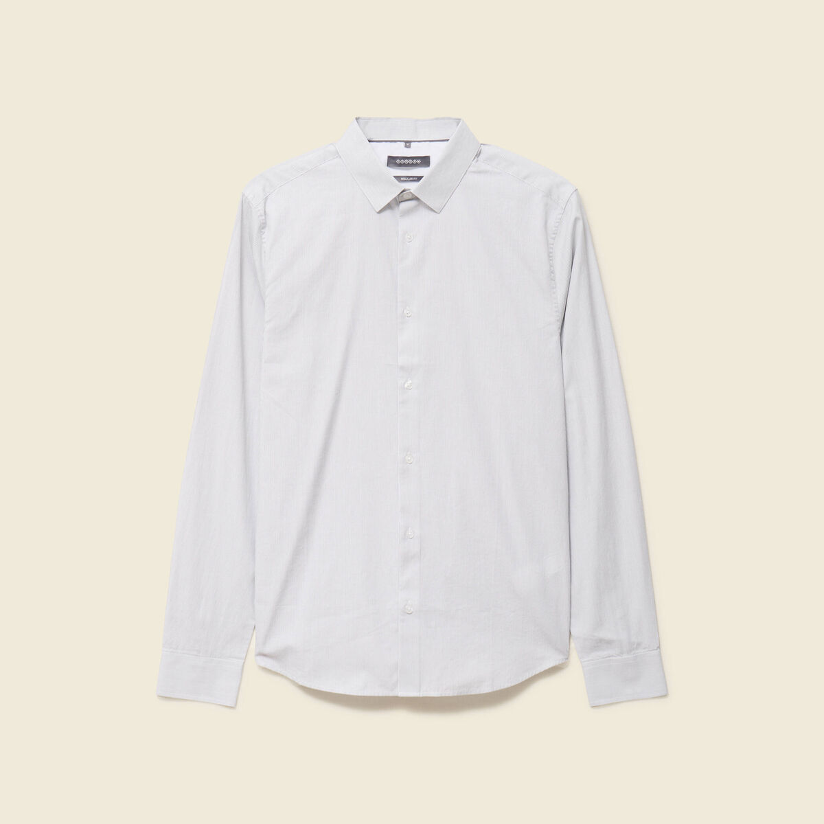 Chemise droite courte en coton gris fonc&eacute; homme