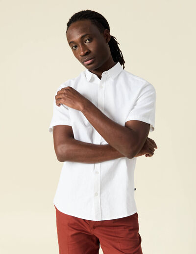 Chemise manches courtes blanc homme