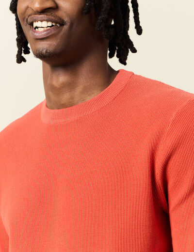 Pull éco-responsable orange homme