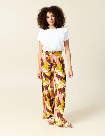 T-shirt en coton manches courtes blanc femme
