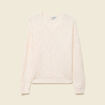 Pull manches longues col rond brillant ecru femme