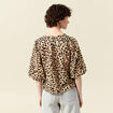 Blouse manches courtes marron clair femme