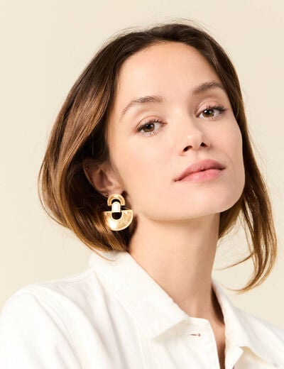 Boucles d'oreilles pendantes couleur or femme