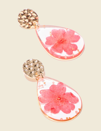 Boucles d'oreilles pendantes rouge femme
