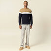Pull manches longues bleu marine homme