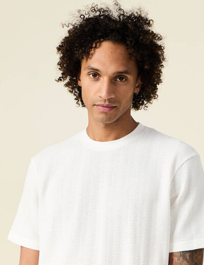 T-shirt manches courtes ecru homme
