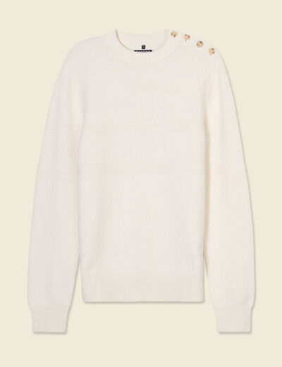 Pull manches longues ecru homme