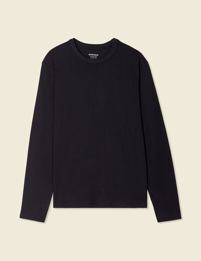 T-shirt en coton manches longues noir homme