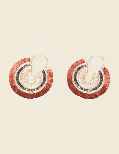 Boucles d'oreilles créoles rouge foncé femme