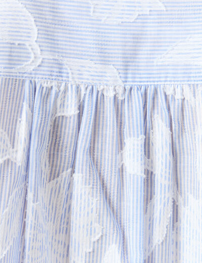 Chemise en coton col V manches longues bleu gris femme