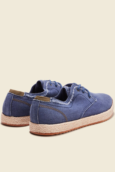 Espadrilles plates bleu marine homme