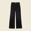 Jeans large taille haute denim noir femme