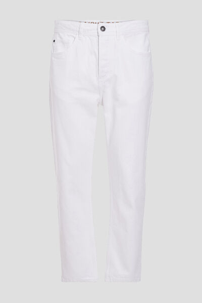 Jeans straight tapered denim blanc homme