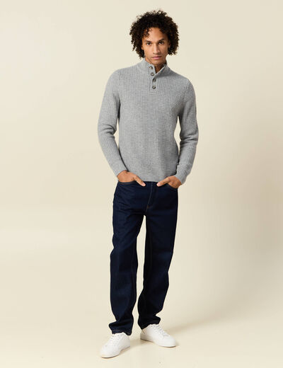 Pull manches longues gris homme