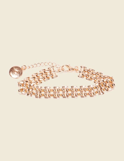 Bracelet effet chaîne couleur or femme