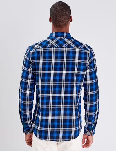 Chemise manches longues bleu marine homme