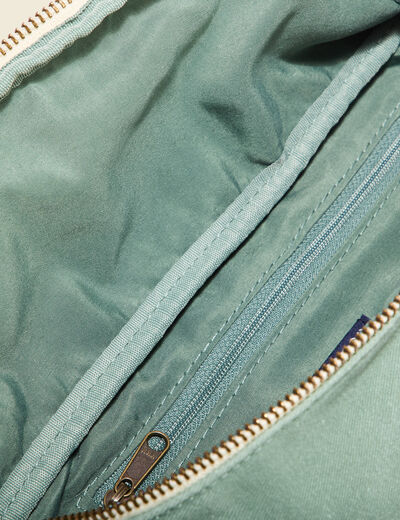 Sac banane en jean vert kaki femme