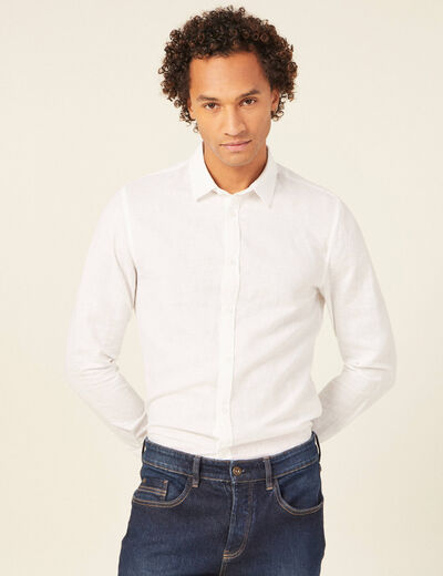 Chemise manches longues blanc homme