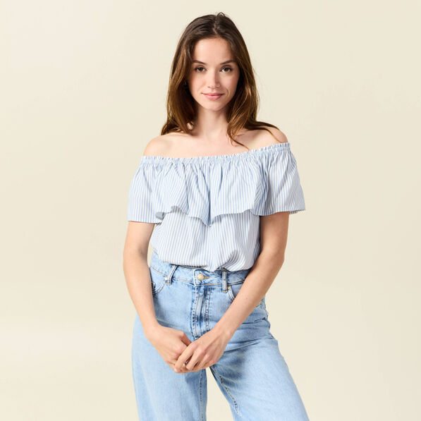 Blouse manches courtes ecru femme | Bonobo