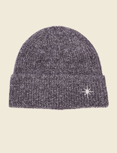 Bonnet tricoté gris femme