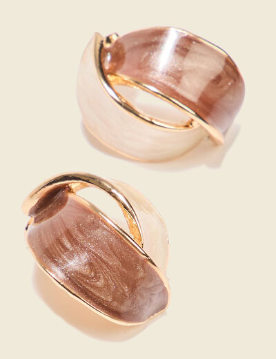 Boucles d'oreilles clous ecru femme