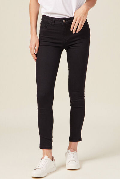 Jeans skinny 7/8ème denim noir femme