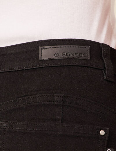 Jeans skinny zippé denim noir femme