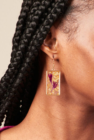 Boucles d'oreilles pendantes couleur or femme