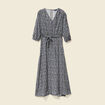 Robe longue trapèze bleu femme