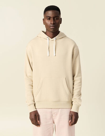 Sweat à capuche beige homme