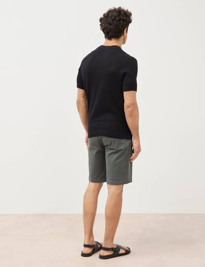 T-shirt en coton manches courtes noir homme