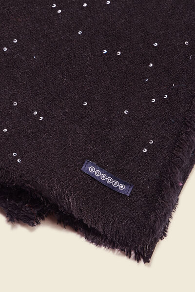 Écharpe à sequins noir femme