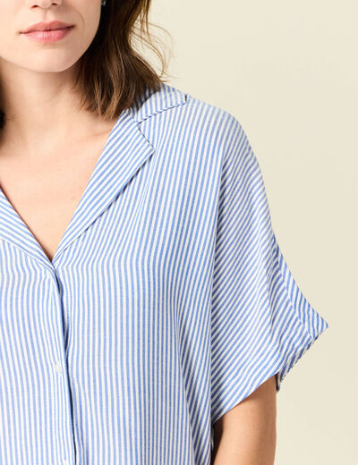 Chemise manches 3/4 ecru femme