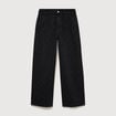Jeans ample d&eacute;tails clout&eacute;s denim noir femme
