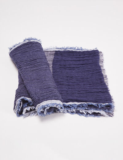 Foulard effet froissé bleu marine homme