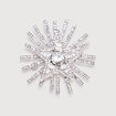 Broche avec strass couleur argent femme