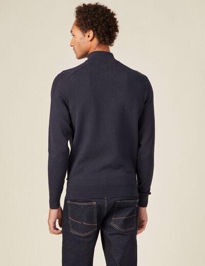 Pull manches longues bleu marine homme
