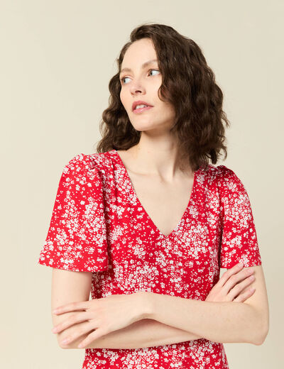 Robe longue éco-responsable rouge femme