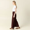 Pantalon large bordeaux femme