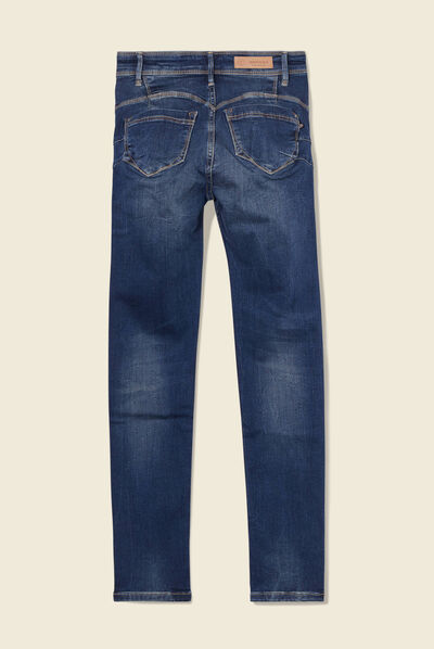 Jeans slim push up 7/8ème denim brut femme