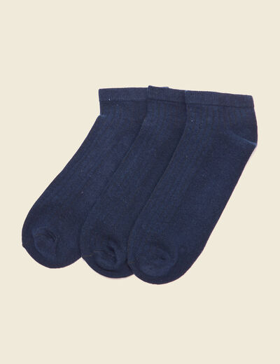 Lot 3 paires chaussettes bleu marine homme