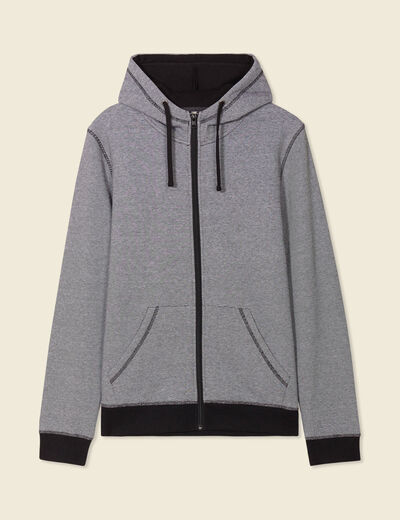 Gilet manches longues zippé bleu marine homme