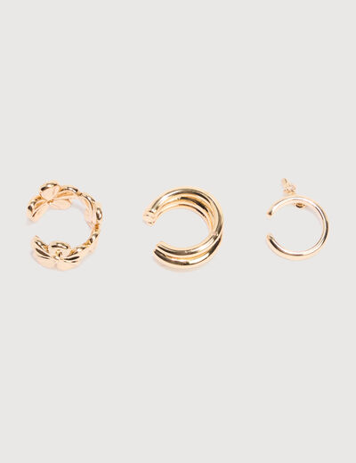 Lot de 3 ear cuff couleur or femme