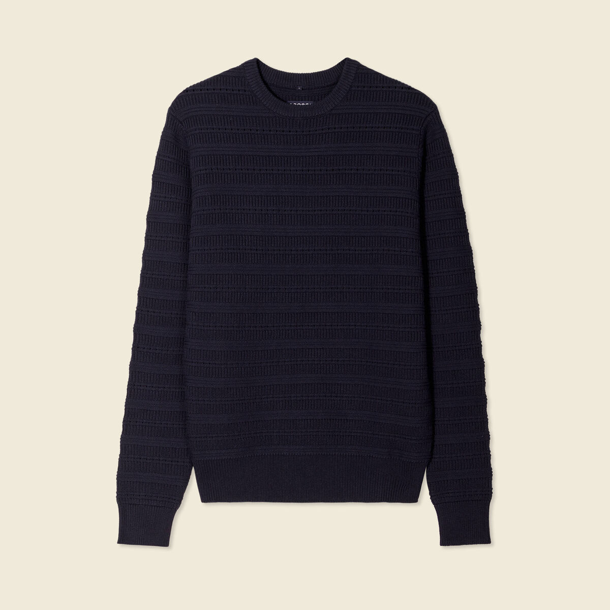 Pull manches longues bleu marine homme
