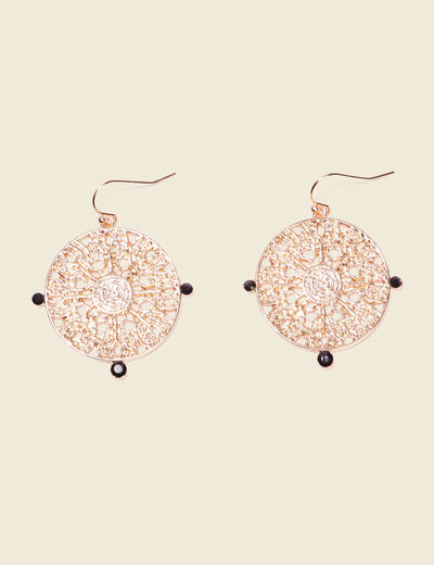 Boucles d'oreilles pendantes couleur or femme