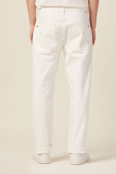 Jeans relaxed 5 poches denim blanc homme